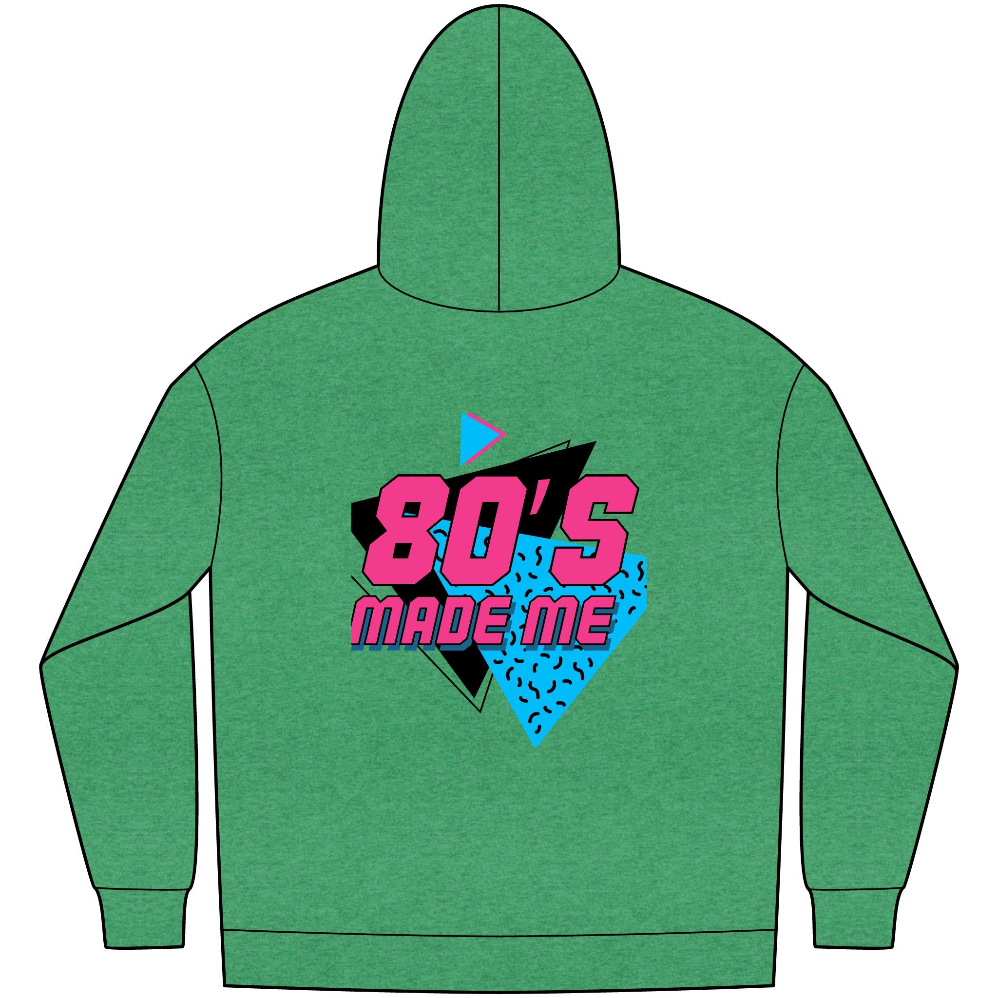 Korv3n Retro 80's Fleece Hoodie for Men, Vintage Style