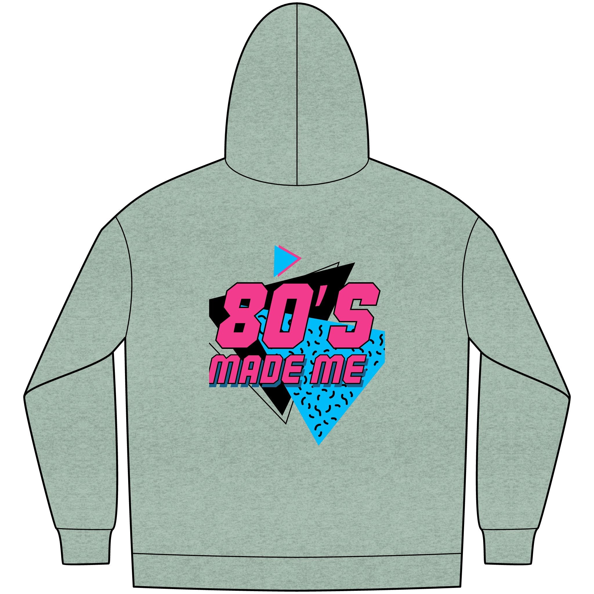Korv3n Retro 80's Fleece Hoodie for Men, Vintage Style