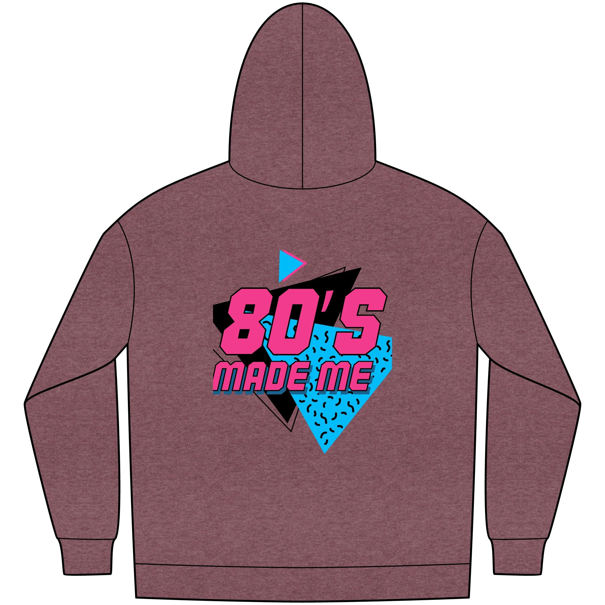 Korv3n Retro 80's Fleece Hoodie for Men, Vintage Style