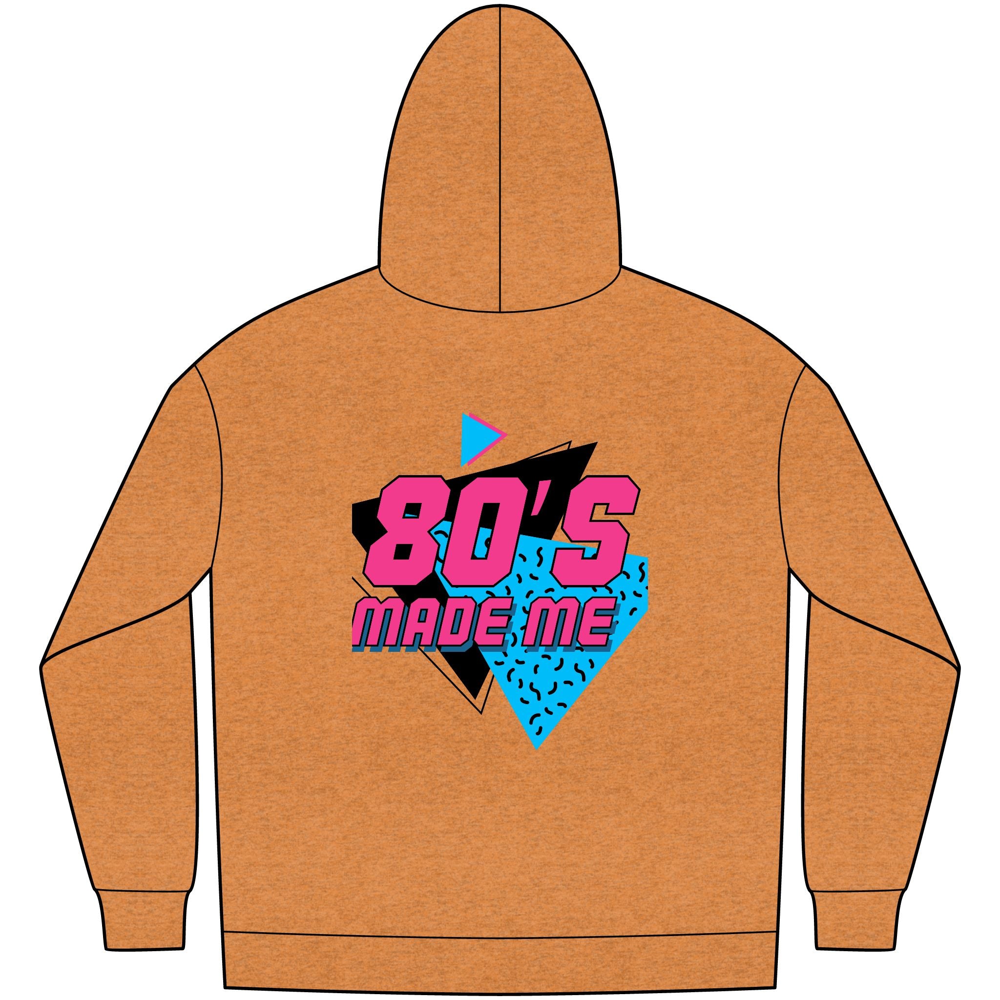 Korv3n Retro 80's Fleece Hoodie for Men, Vintage Style